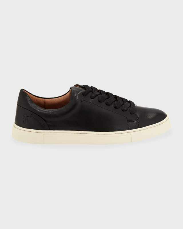 Ivy Soft Leather Lace-Up Low-Top Sneakers